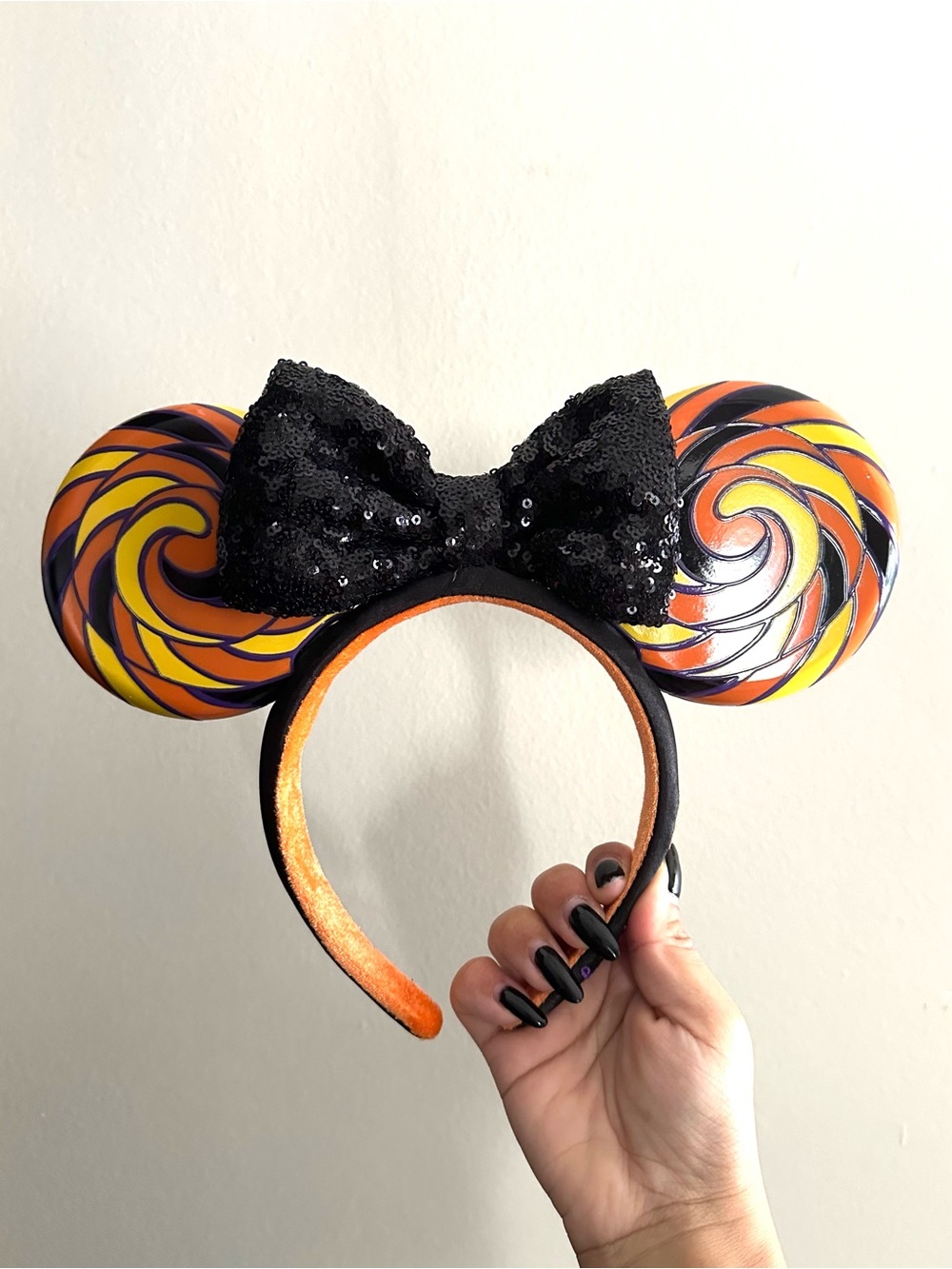 Halloween Minnie Mouse Ears Sequin Bow